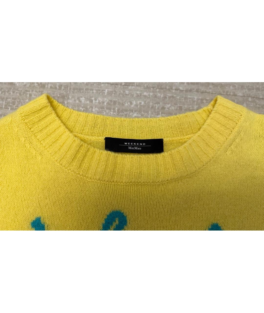WEEKEND MAX MARA Желтый кашемировый джемпер / свитер, фото 3