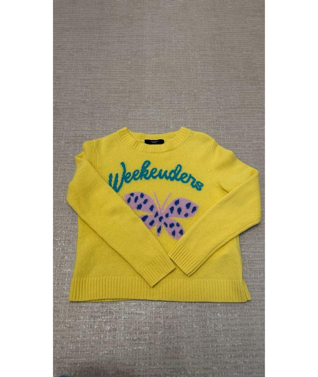 WEEKEND MAX MARA Желтый кашемировый джемпер / свитер, фото 4