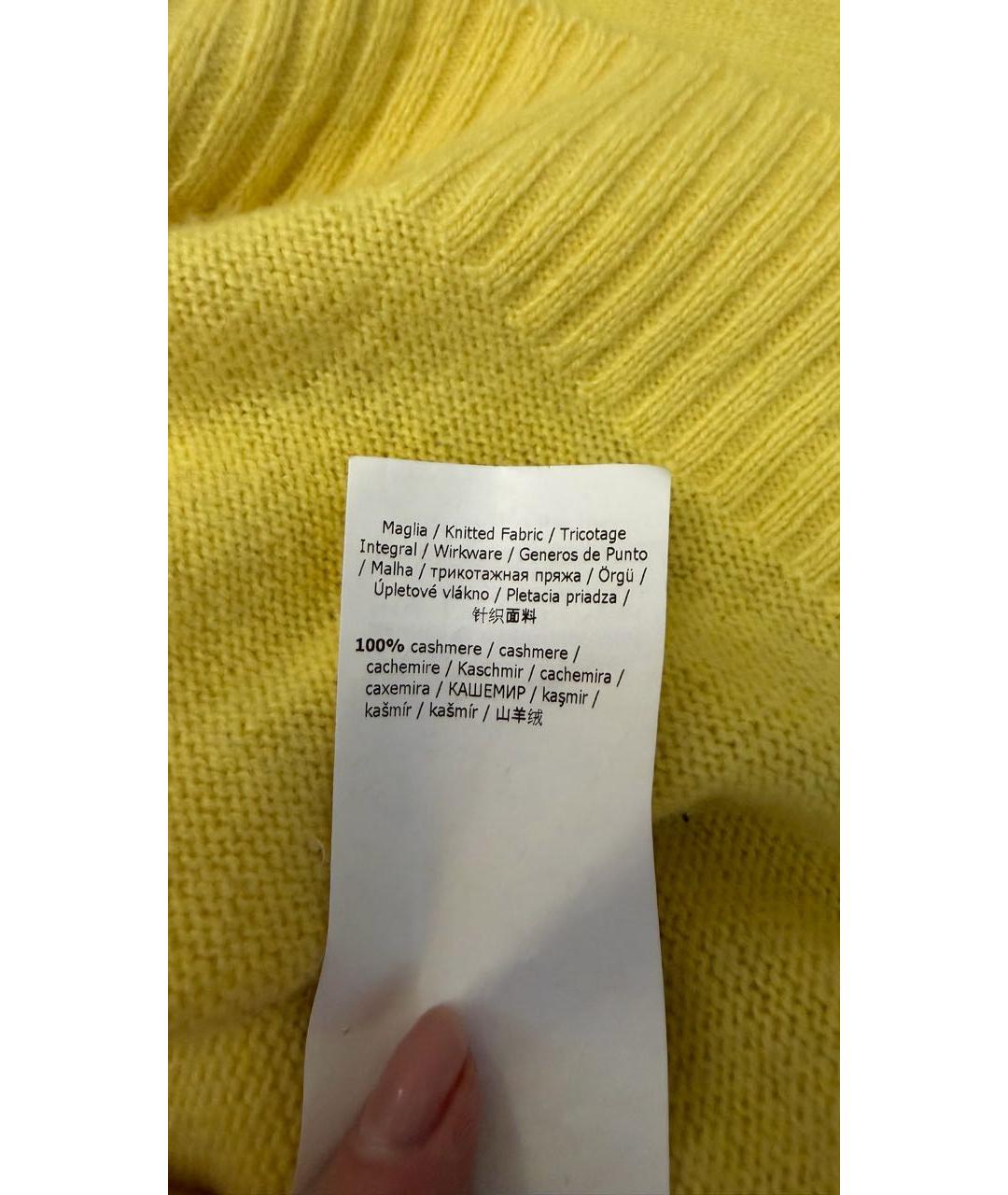 WEEKEND MAX MARA Желтый кашемировый джемпер / свитер, фото 6