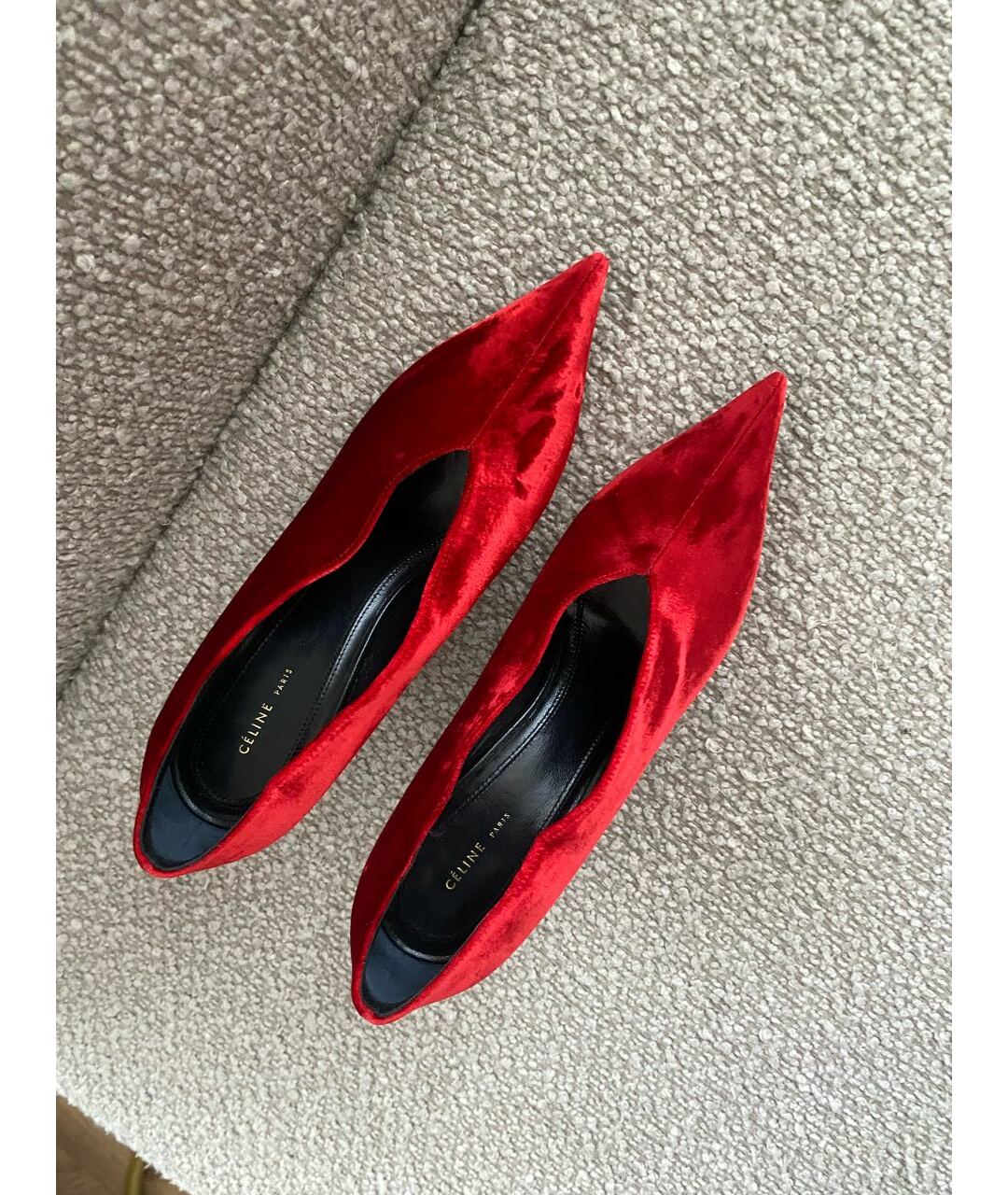 CELINE PRE-OWNED Красные замшевые туфли, фото 2