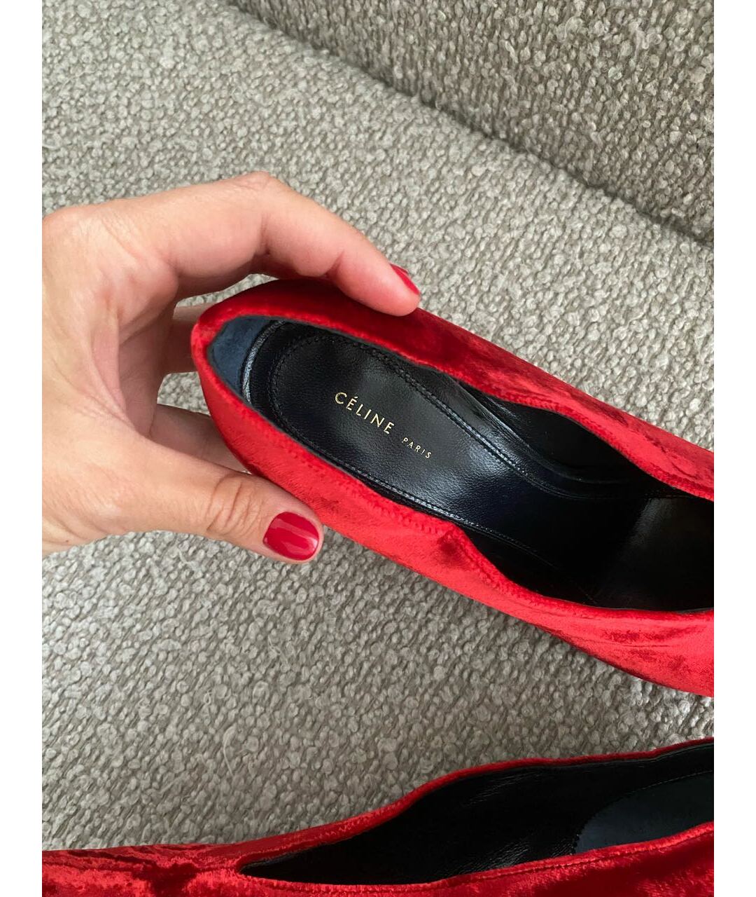 CELINE PRE-OWNED Красные замшевые туфли, фото 7