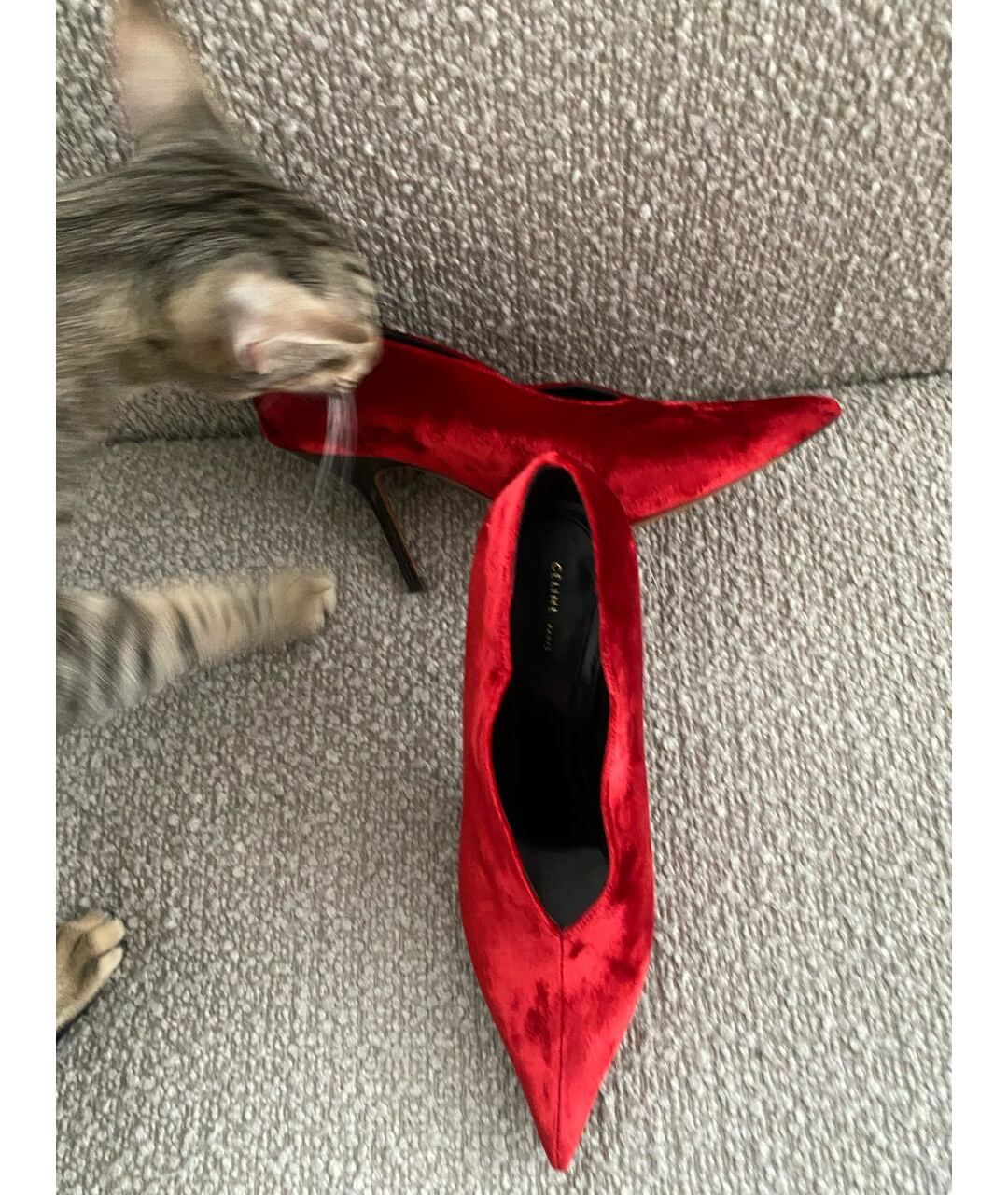 CELINE PRE-OWNED Красные замшевые туфли, фото 6