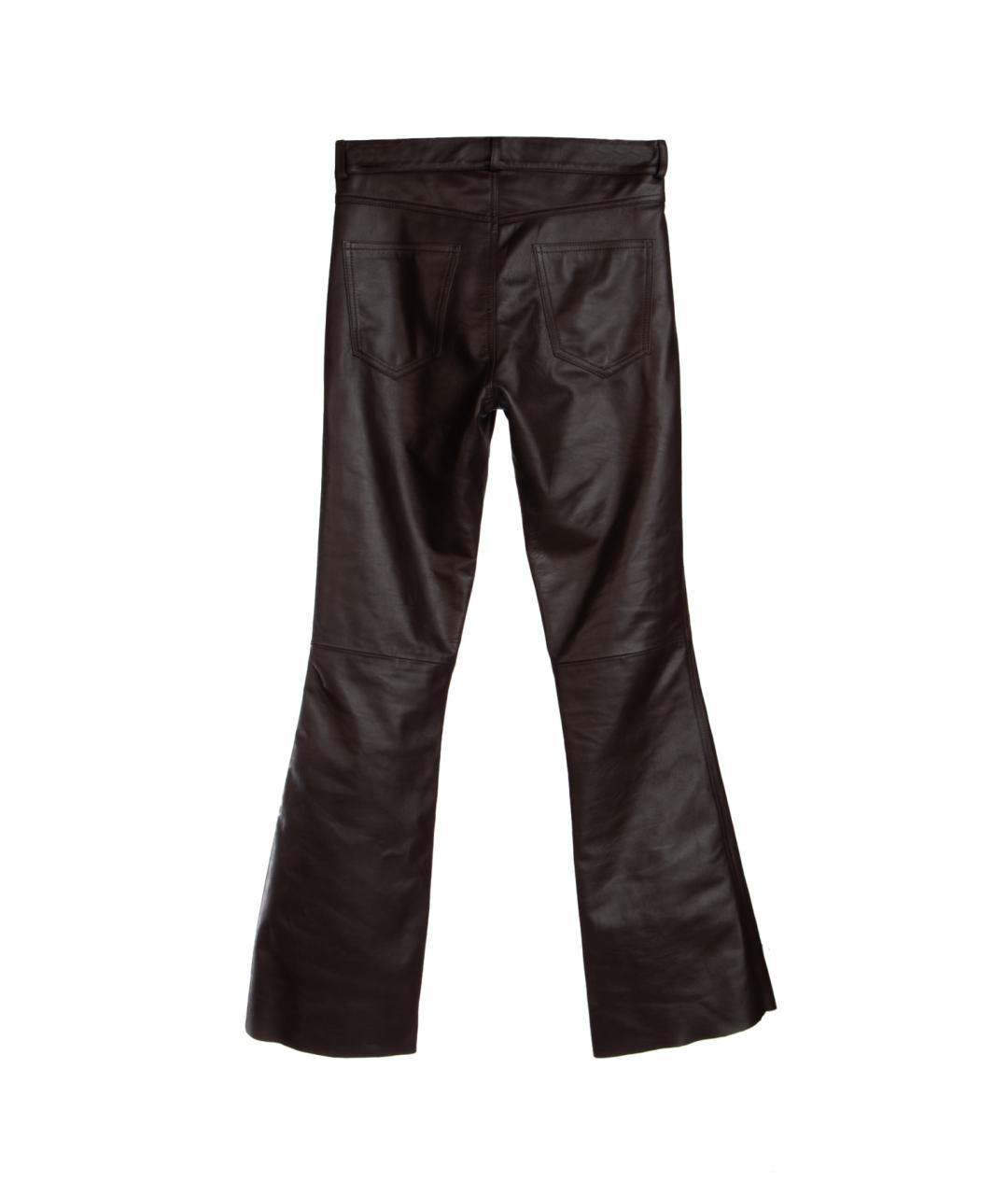 SIMONETTA RAVIZZA Коричневые кожаные брюки широкие, фото 2