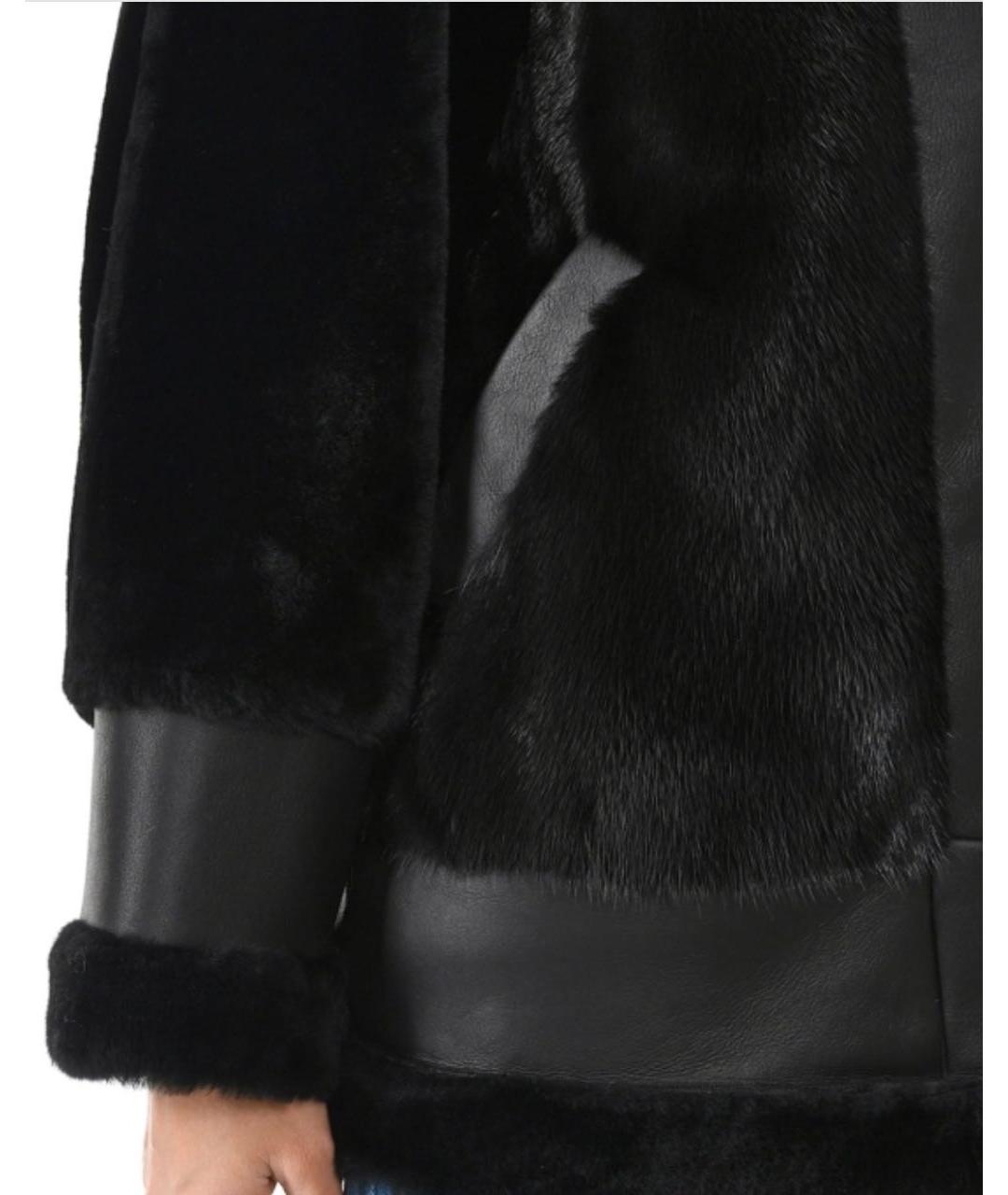 BLANCHA Черная меховая дубленка, фото 7