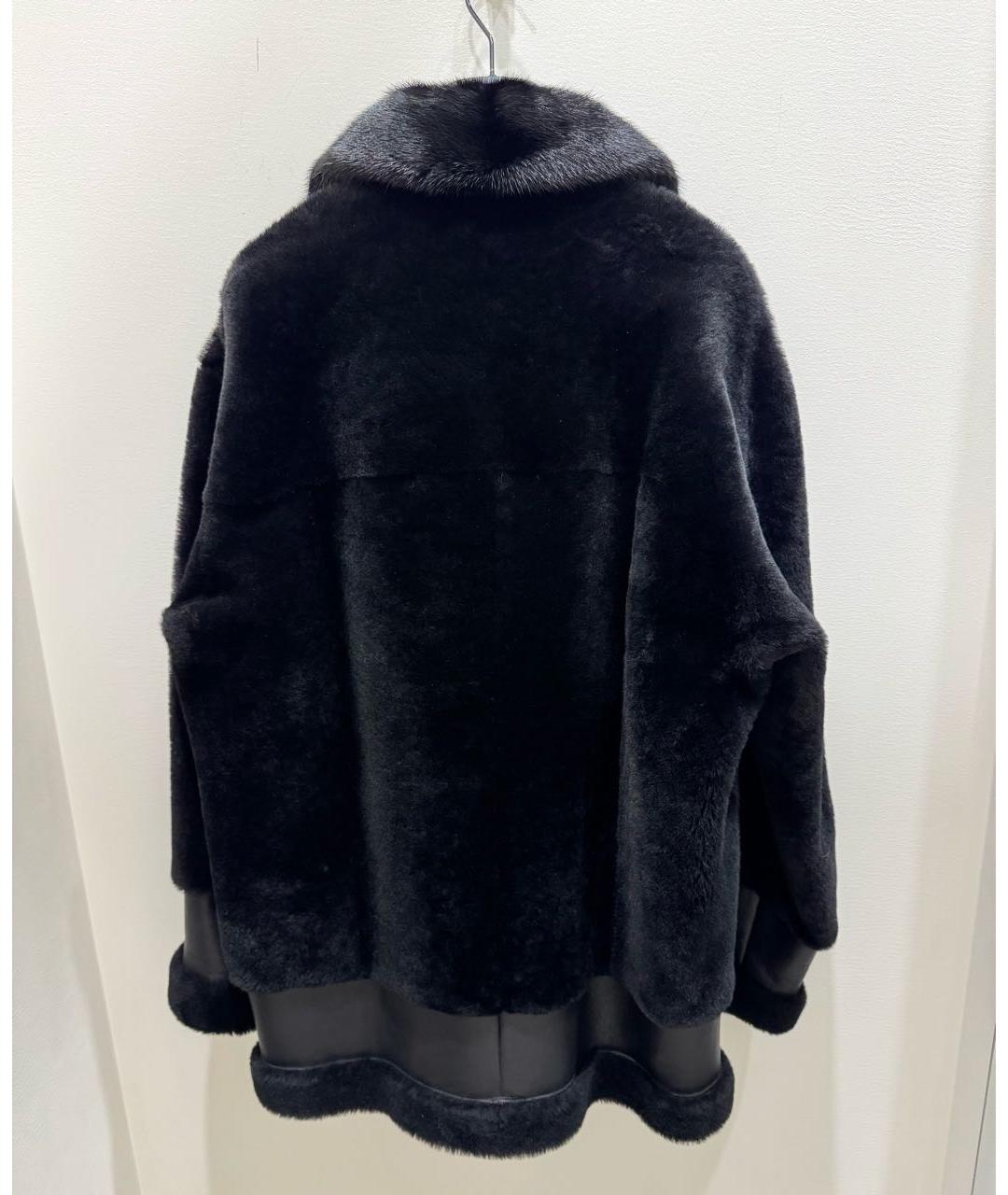 BLANCHA Черная меховая дубленка, фото 2