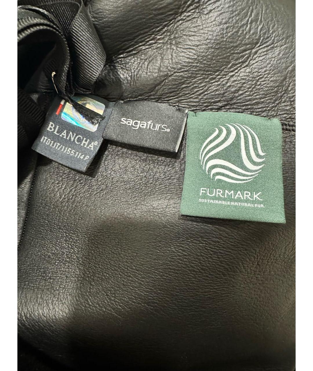 BLANCHA Черная меховая дубленка, фото 5