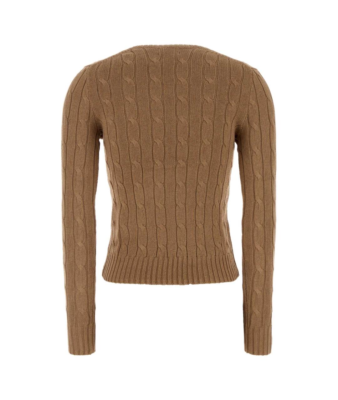 POLO RALPH LAUREN Коричневый хлопковый джемпер / свитер, фото 2