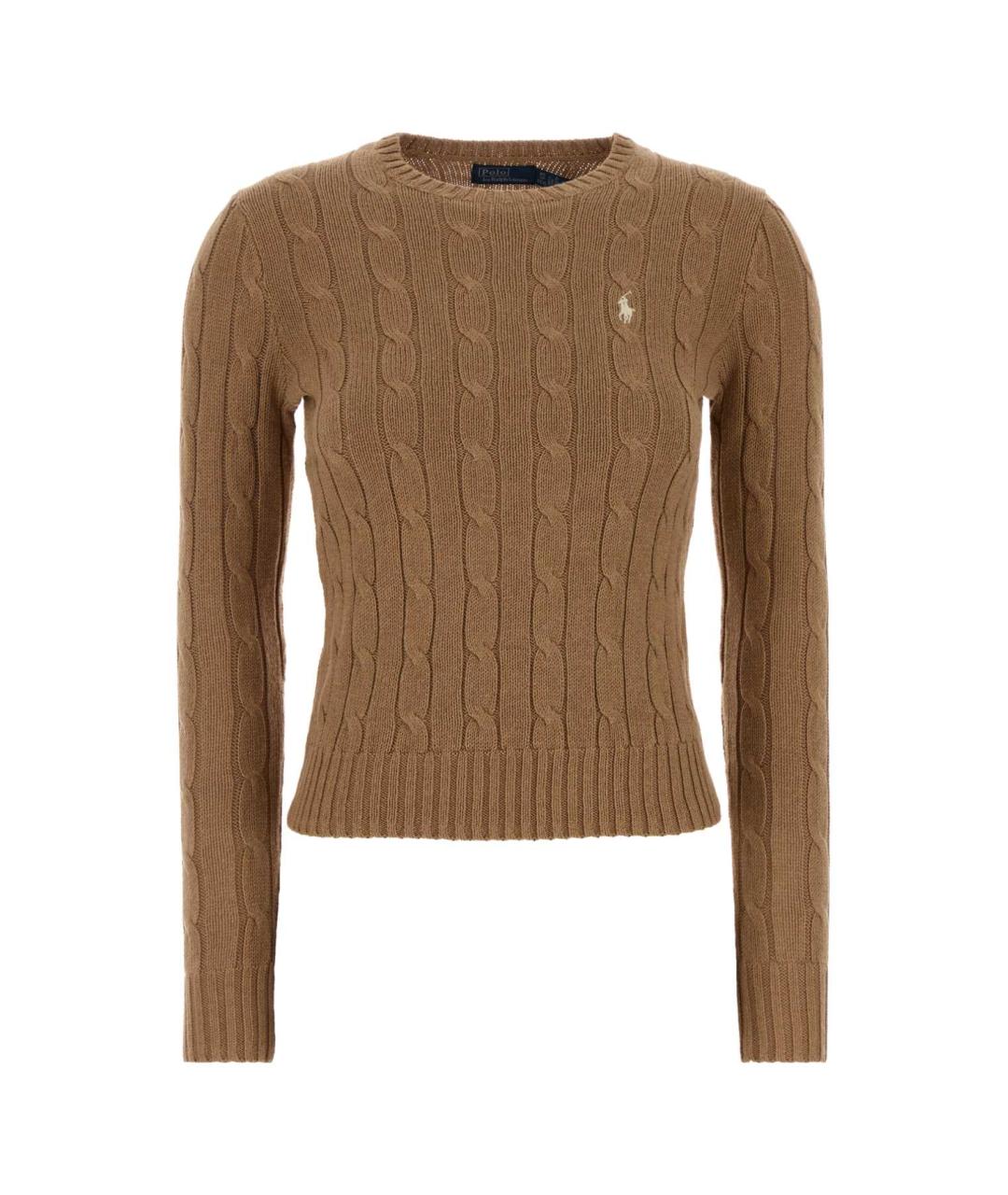 POLO RALPH LAUREN Коричневый хлопковый джемпер / свитер, фото 1