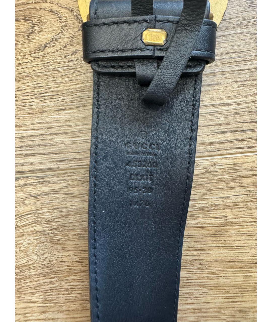 GUCCI Черный кожаный ремень, фото 3