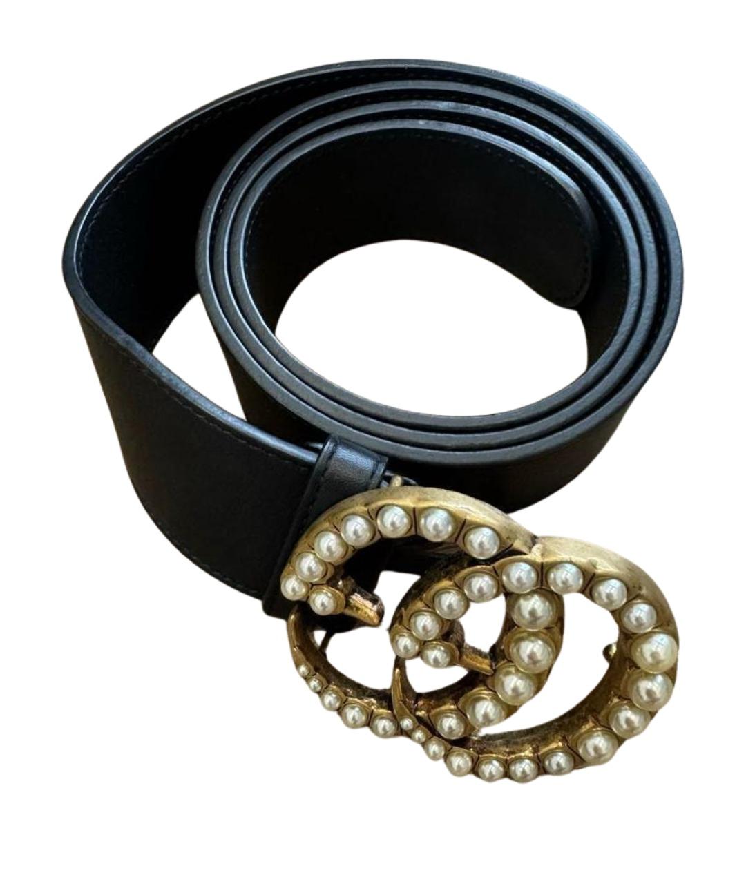 GUCCI Черный кожаный ремень, фото 1
