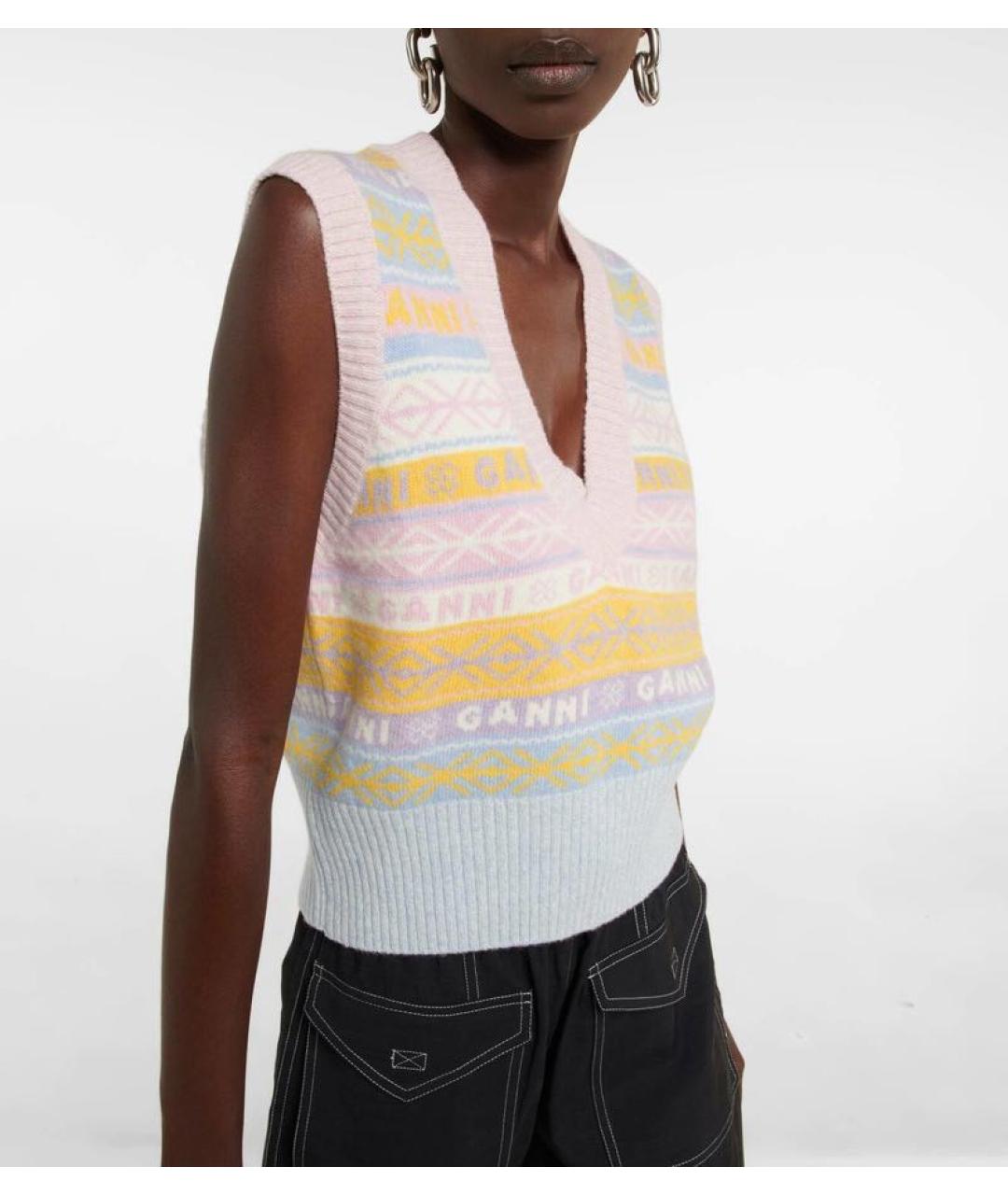 GANNI Мульти шерстяная жилетка, фото 3