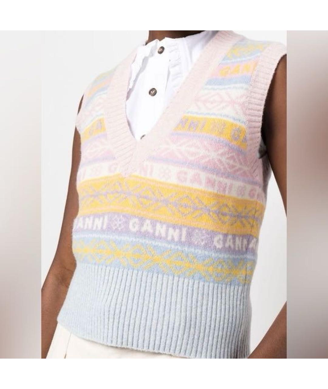 GANNI Мульти шерстяная жилетка, фото 5