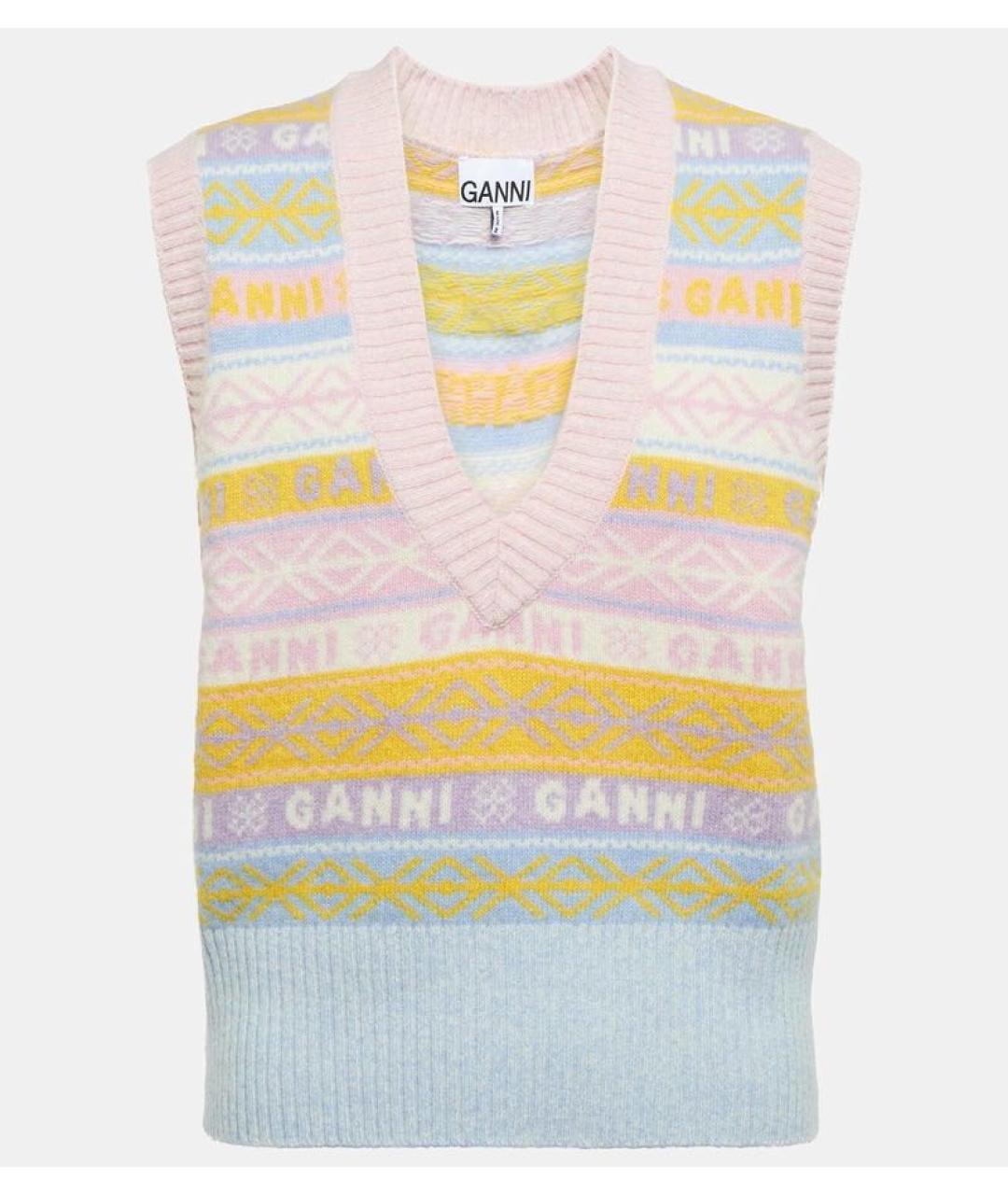 GANNI Мульти шерстяная жилетка, фото 6