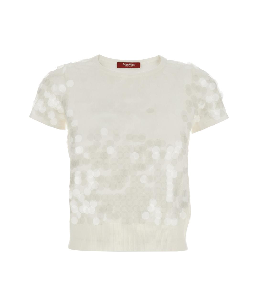 MAX MARA STUDIO Белая шерстяная футболка, фото 1