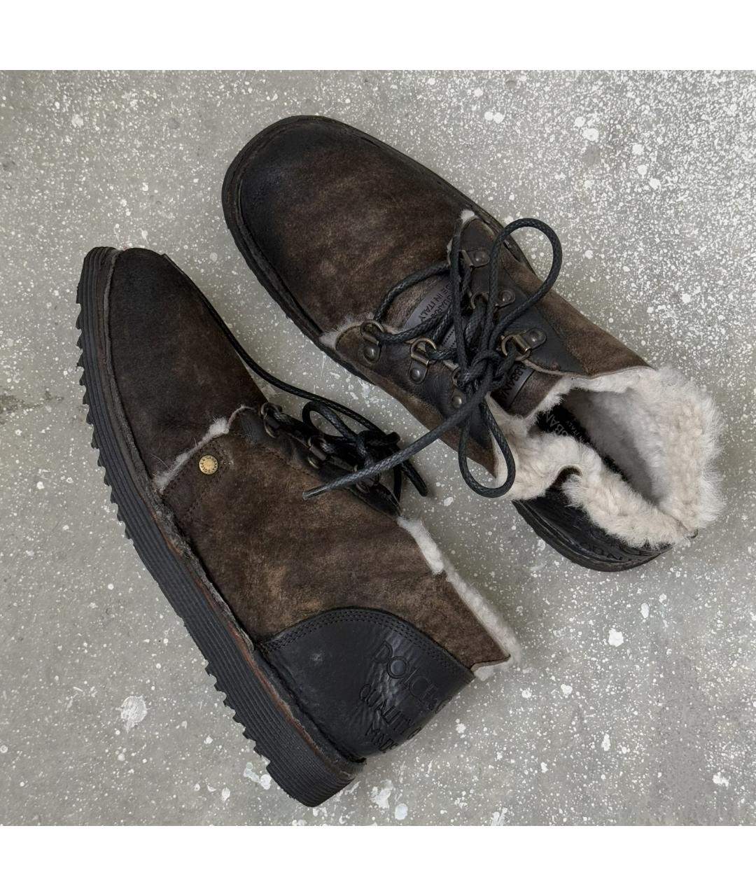 DOLCE&GABBANA Коричневые замшевые высокие ботинки, фото 5