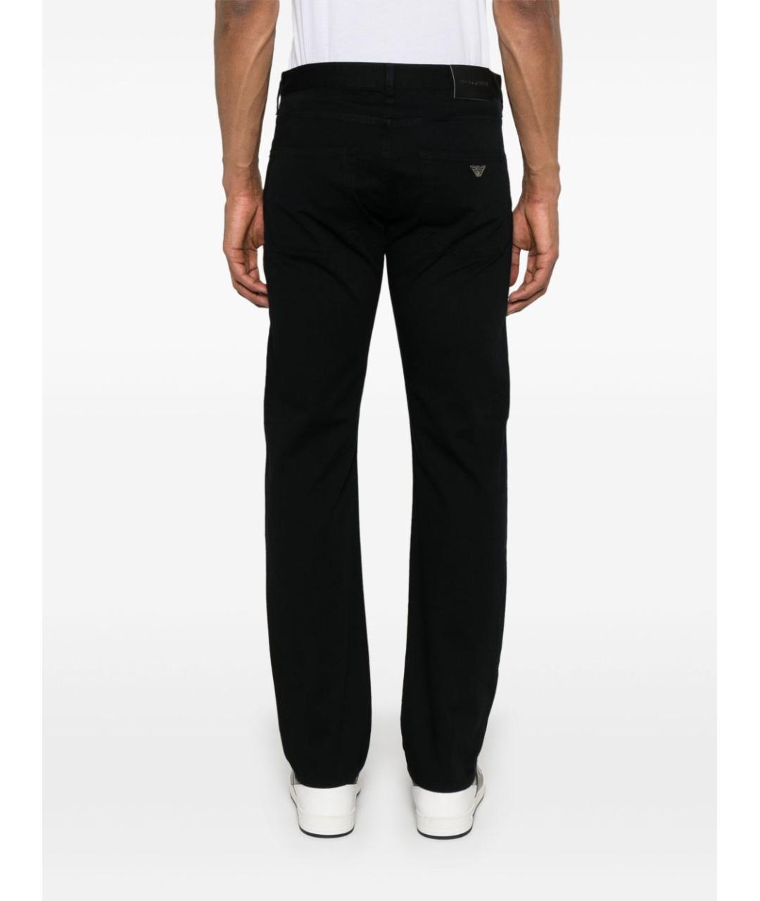 EMPORIO ARMANI Черные хлопко-эластановые прямые джинсы, фото 2