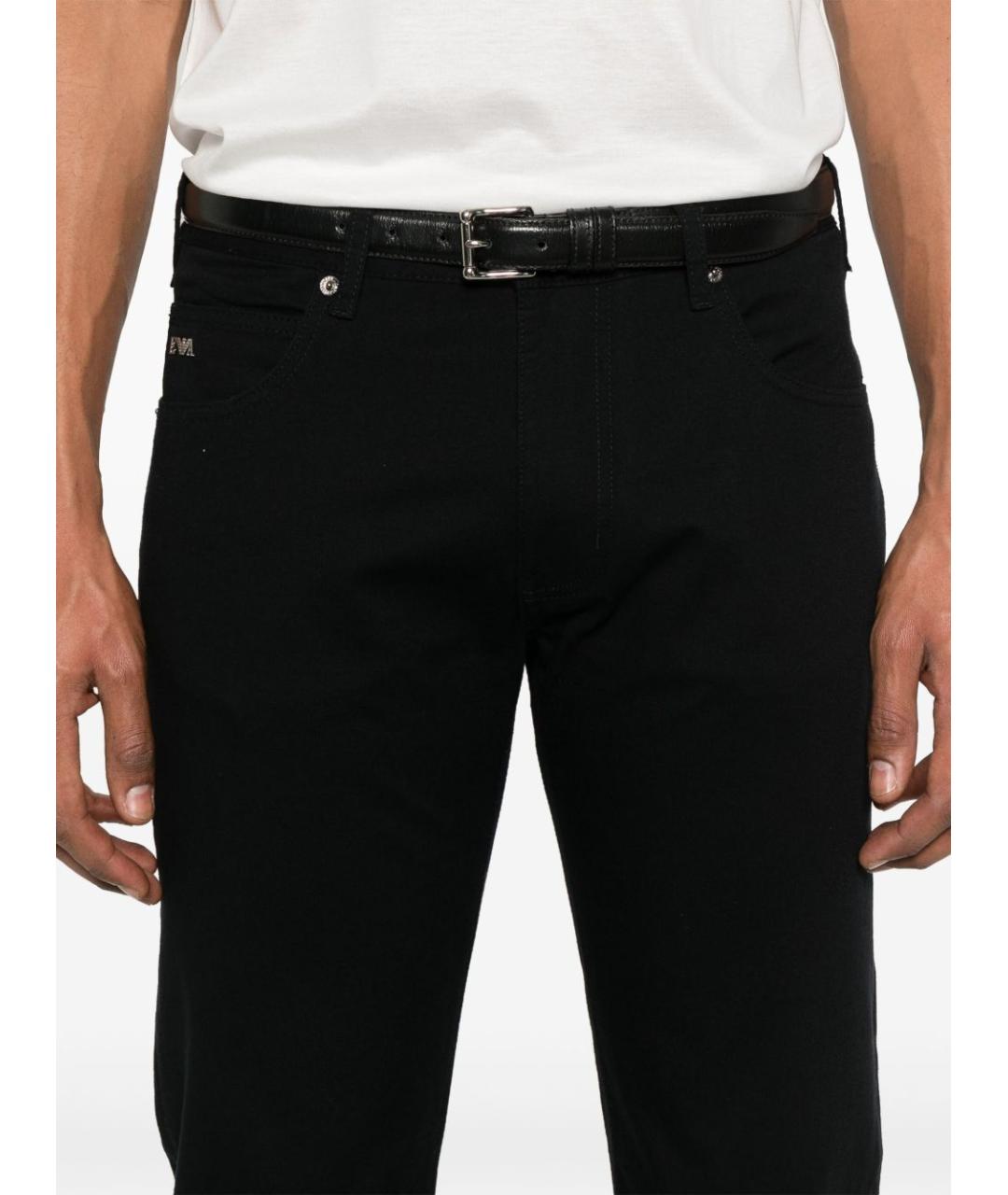 EMPORIO ARMANI Черные хлопко-эластановые прямые джинсы, фото 3