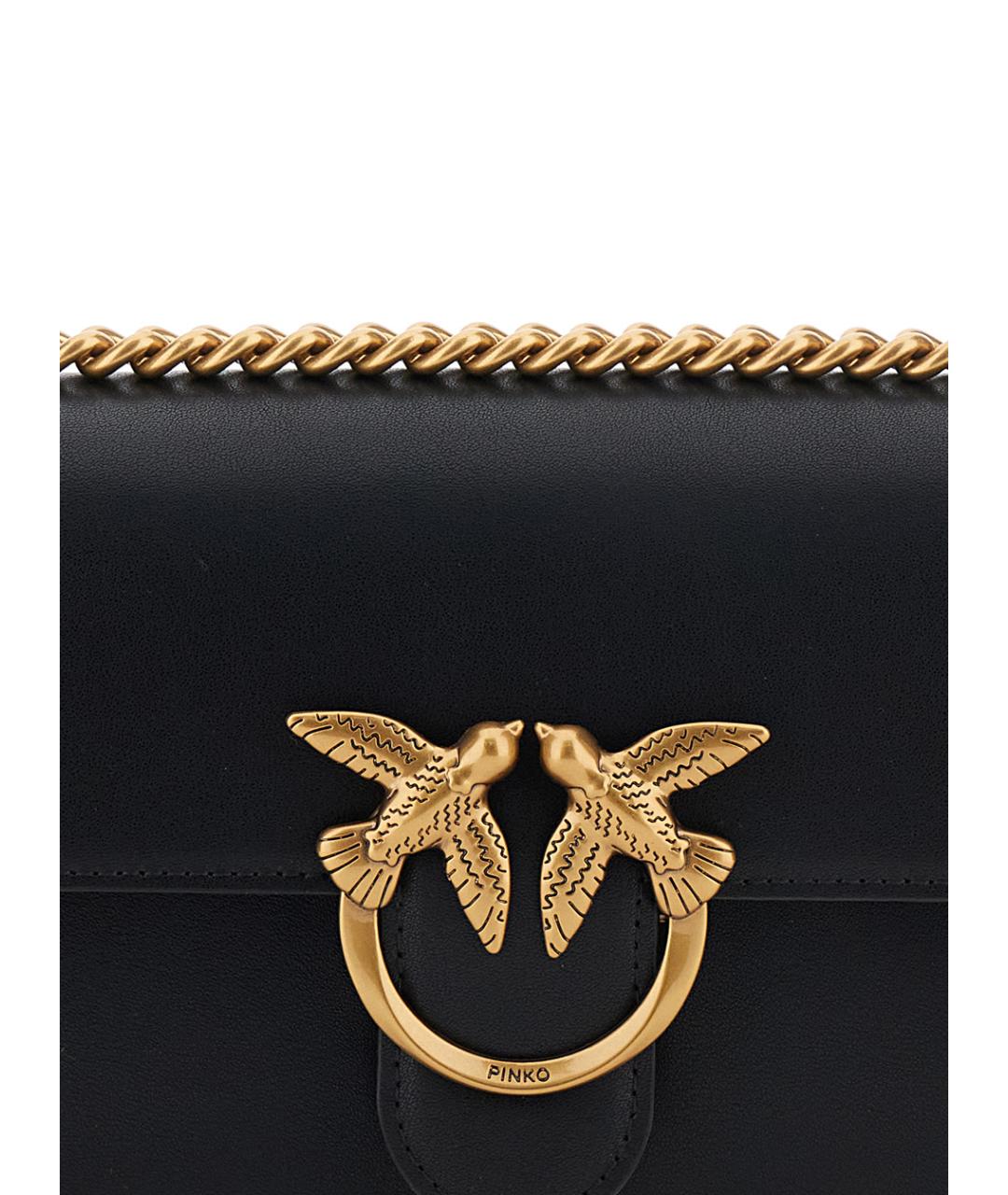 PINKO Черная кожаная сумка через плечо, фото 3