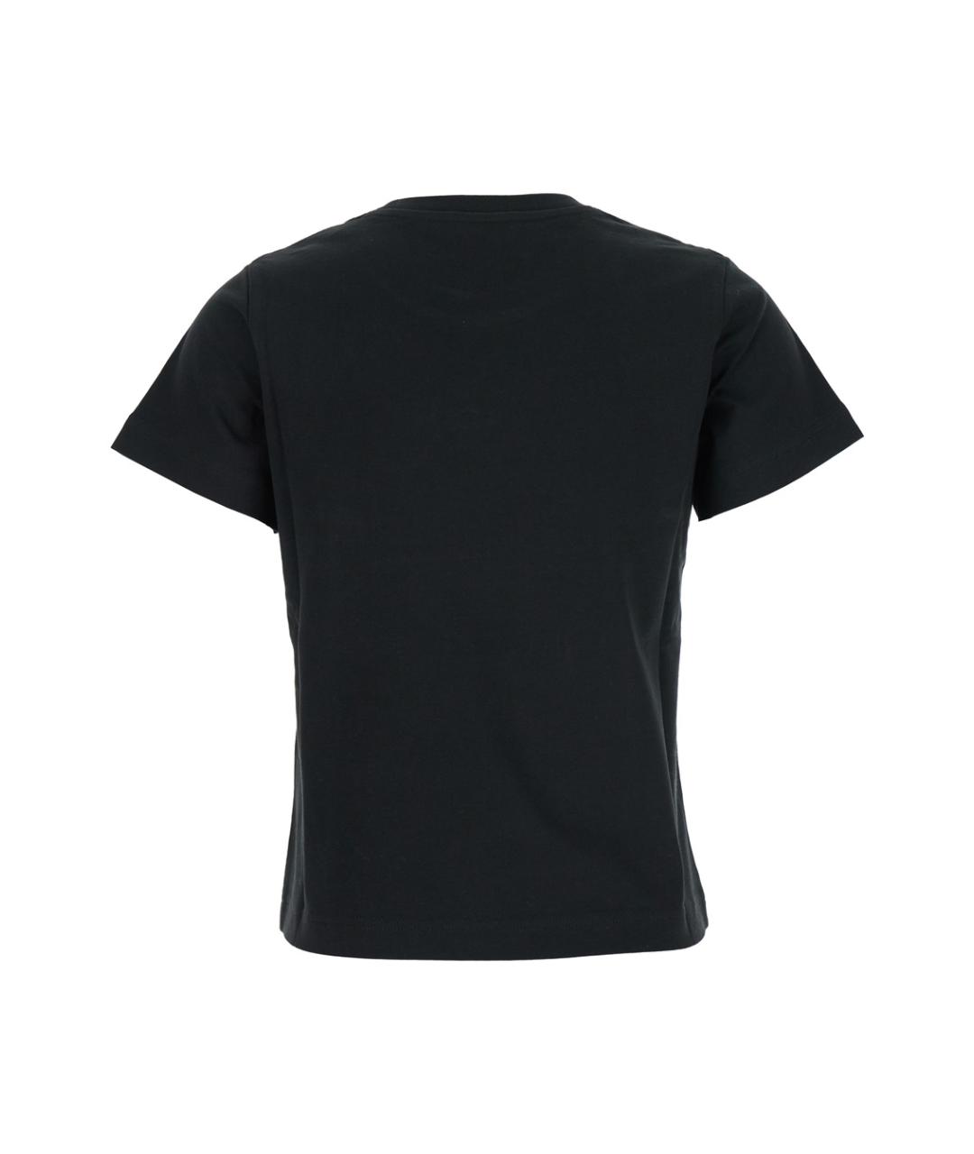 MONCLER Черная хлопковая футболка, фото 2