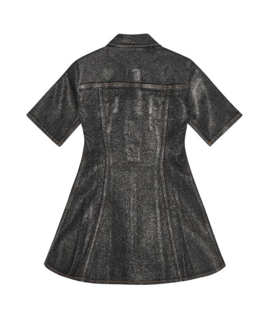 GANNI Серое деним коктейльное платье, фото 6