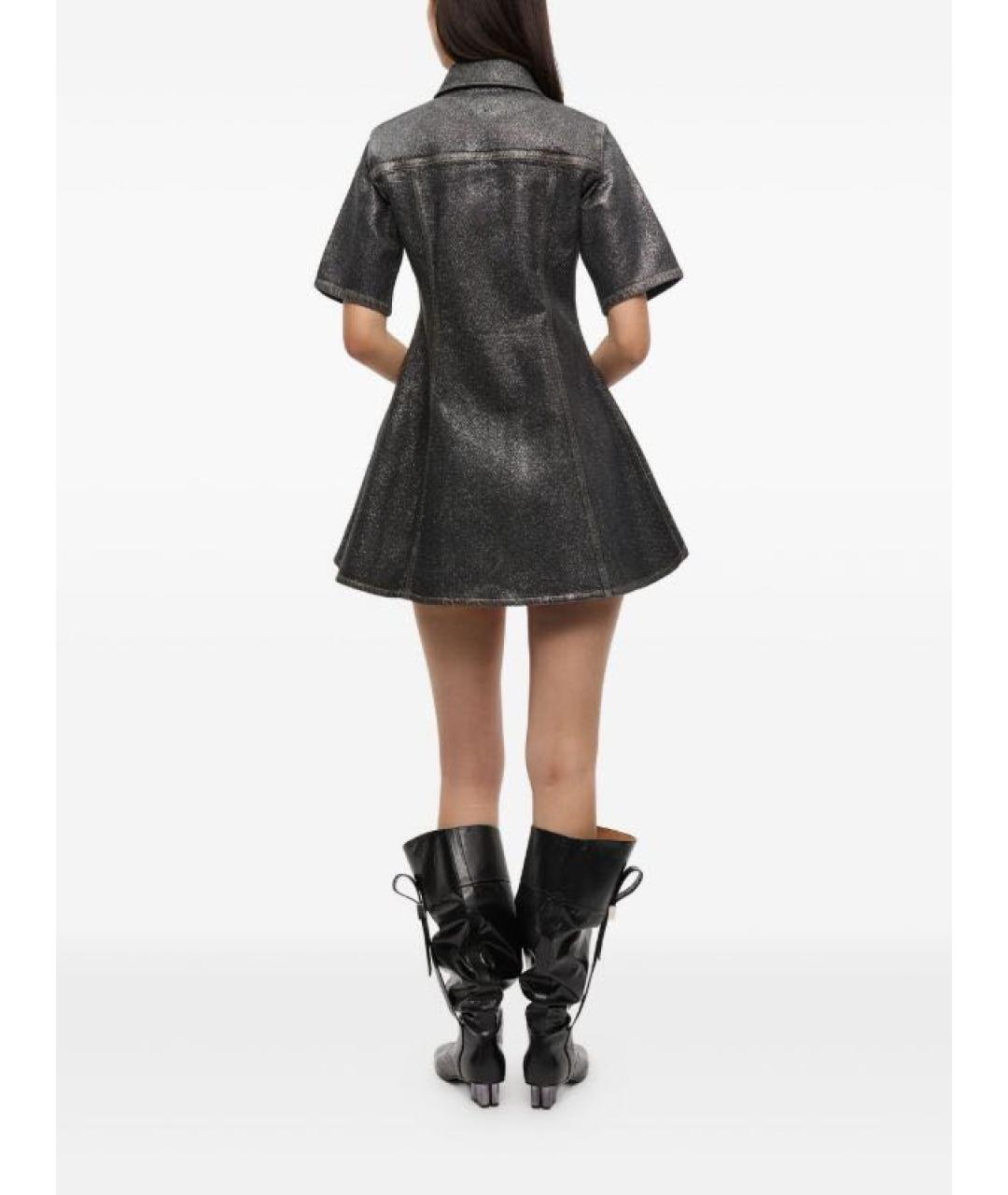 GANNI Серое деним коктейльное платье, фото 3