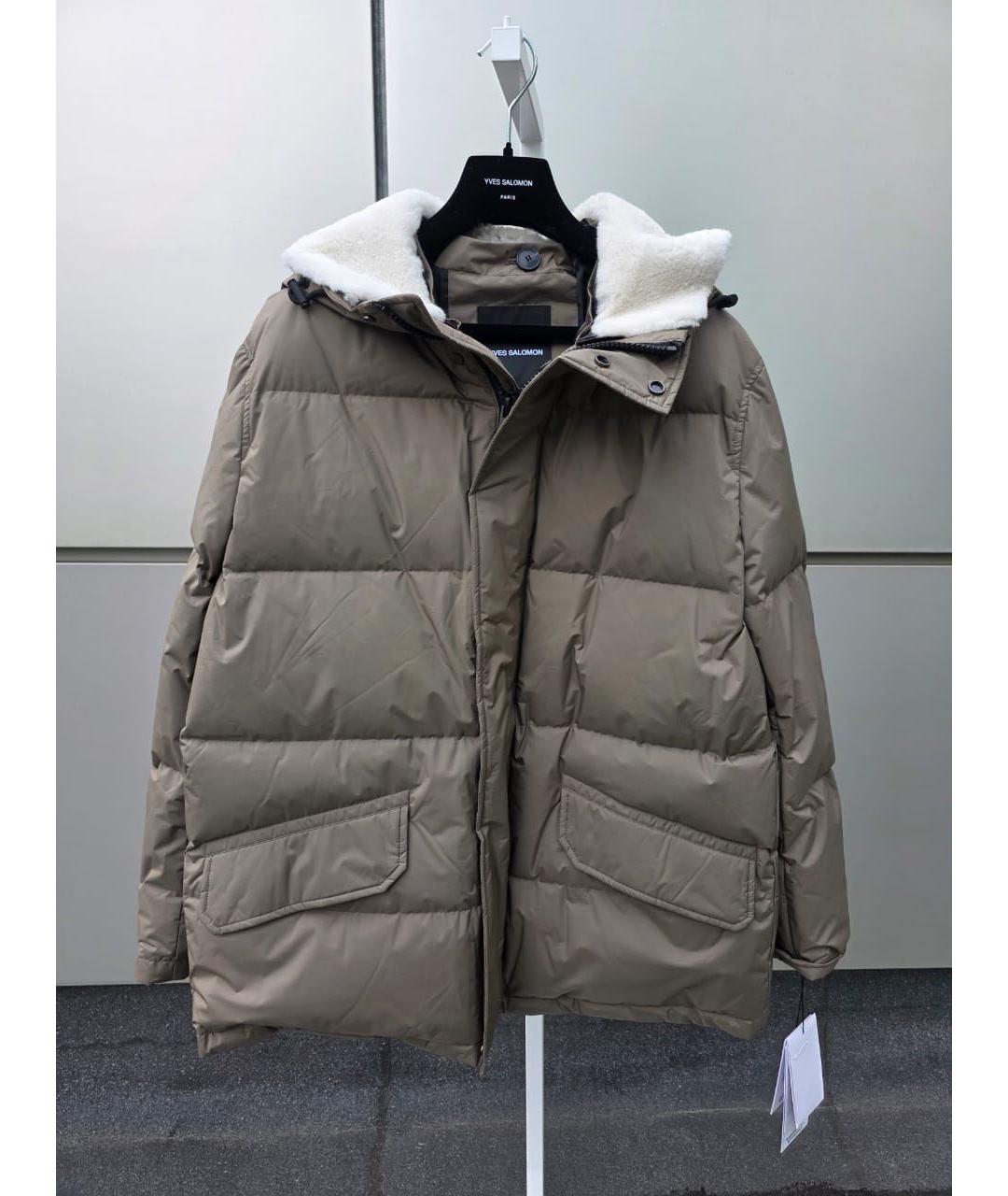 YVES SALOMON Хаки полиэстеровый пуховик, фото 5