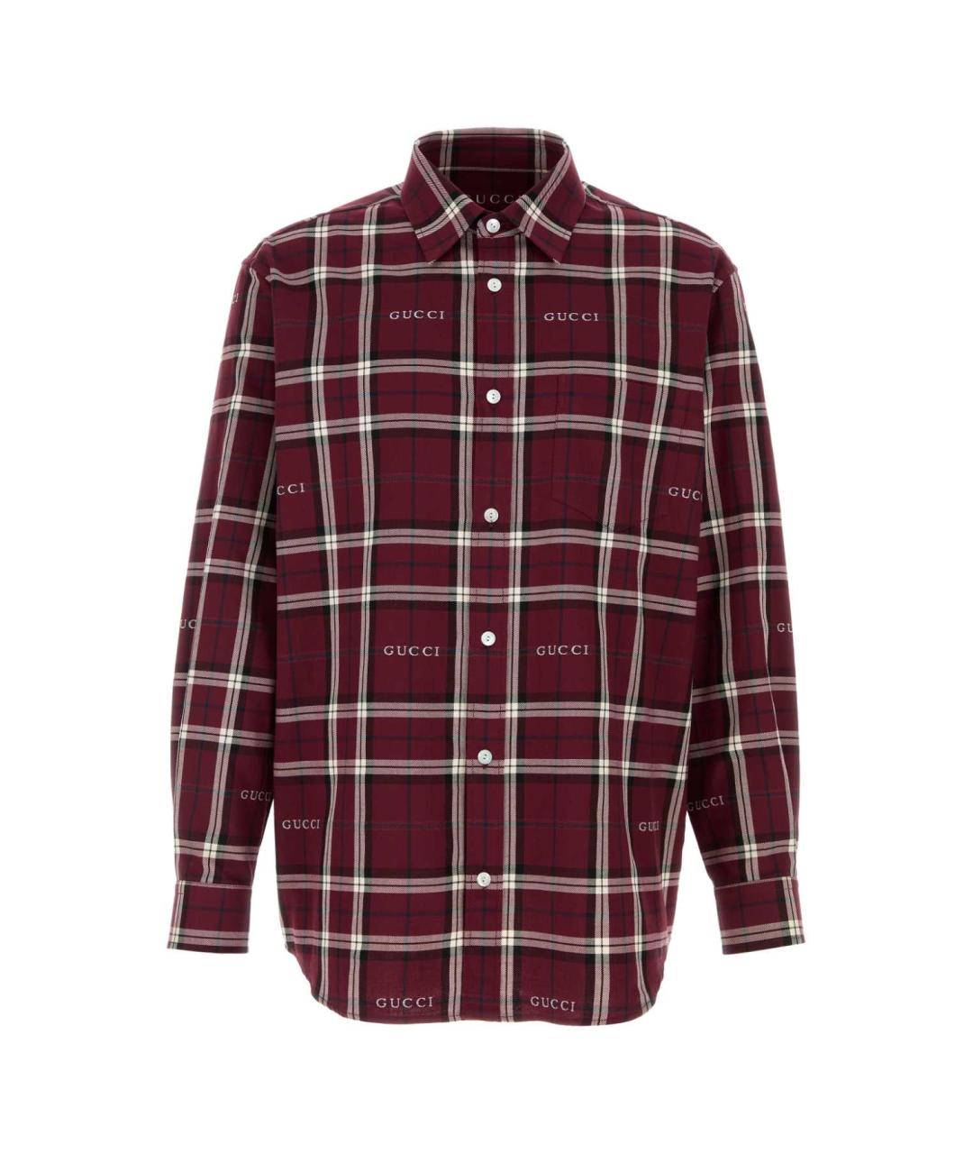 GUCCI Бордовая хлопковая кэжуал рубашка, фото 1