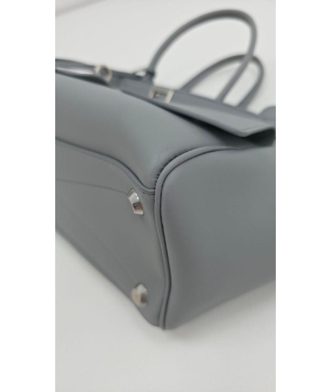 BALENCIAGA Серая кожаная сумка с короткими ручками, фото 8