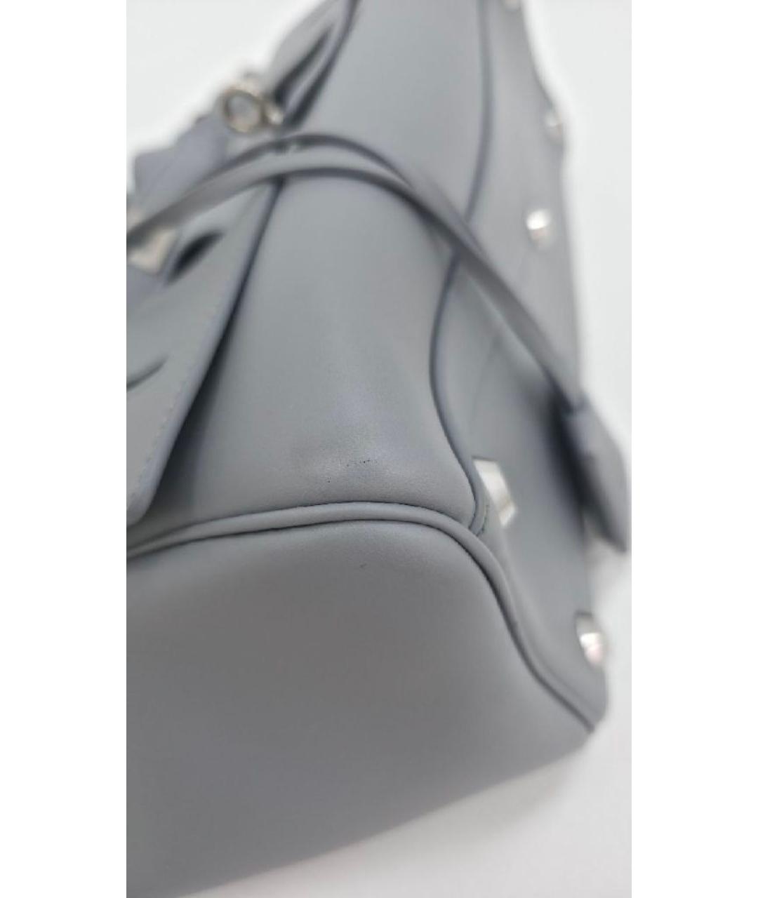 BALENCIAGA Серая кожаная сумка с короткими ручками, фото 6