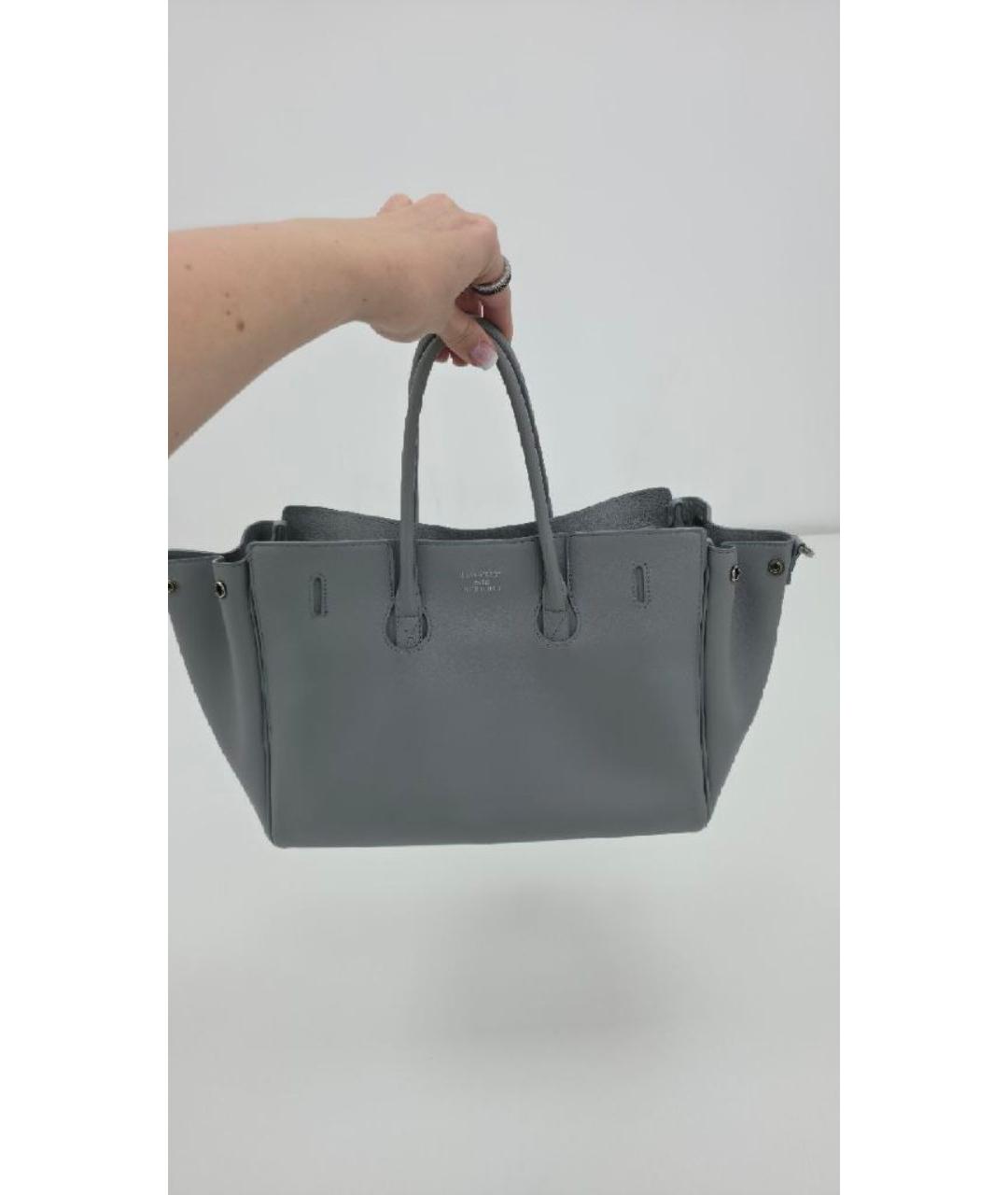 BALENCIAGA Серая кожаная сумка с короткими ручками, фото 3