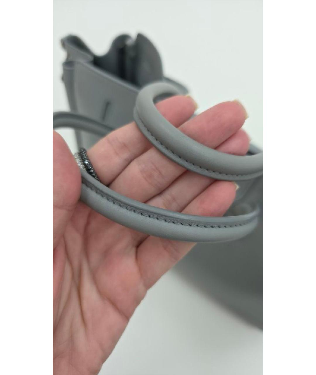 BALENCIAGA Серая кожаная сумка с короткими ручками, фото 7