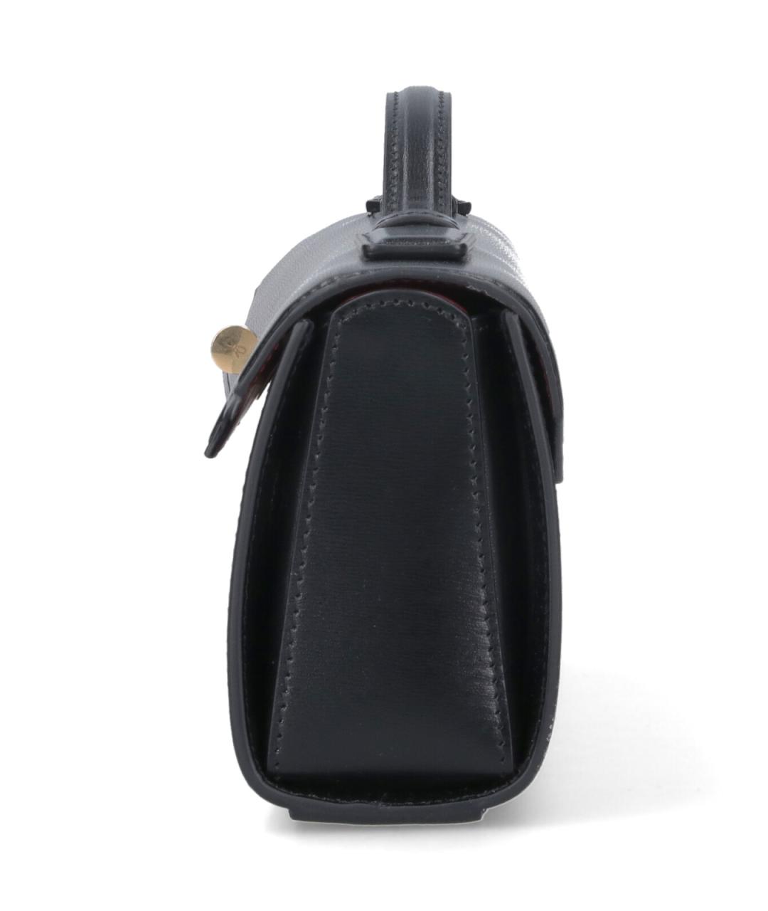 ANYA HINDMARCH Черная кожаная сумка с короткими ручками, фото 5