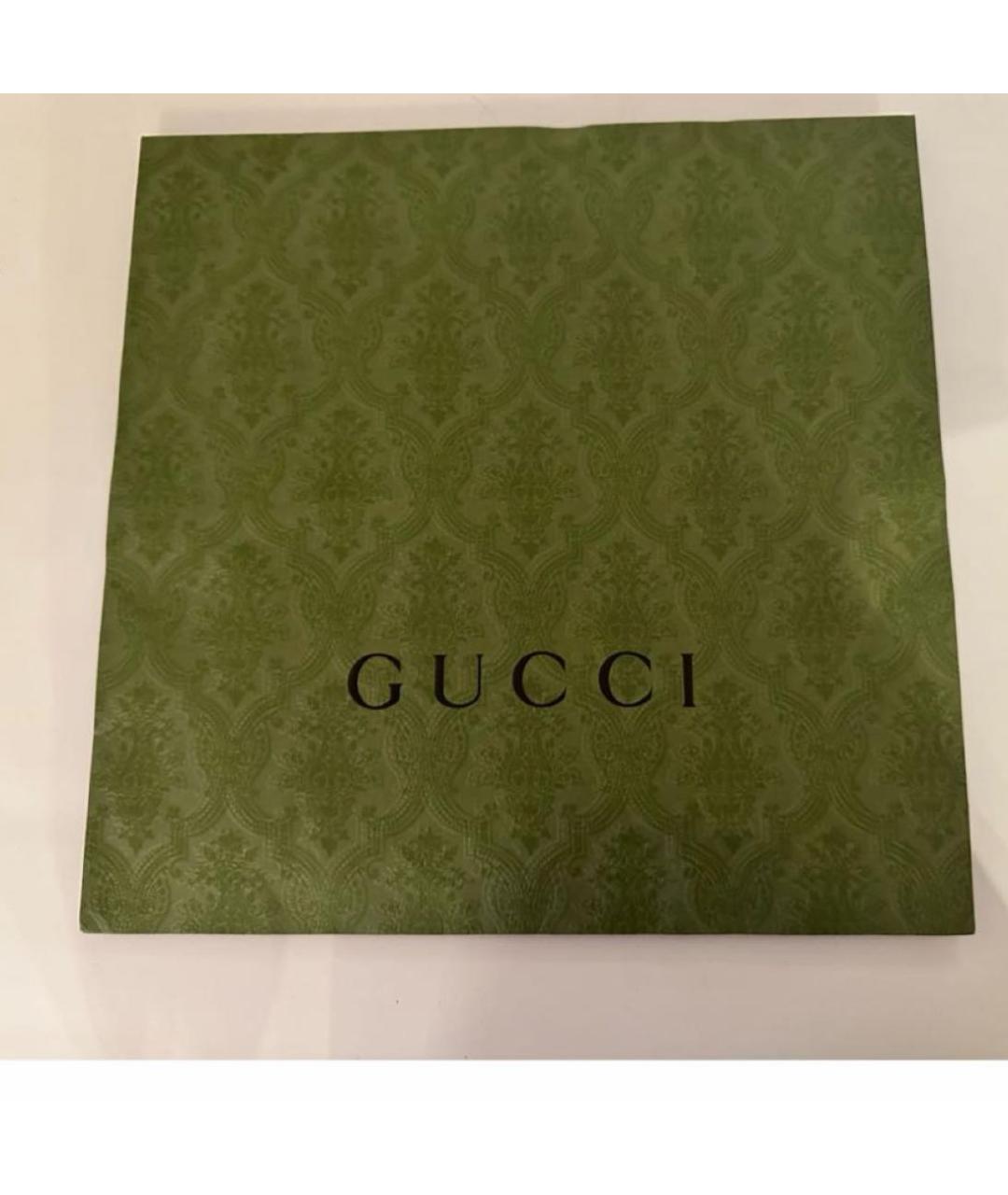 GUCCI Коричневый шерстяной шарф, фото 5