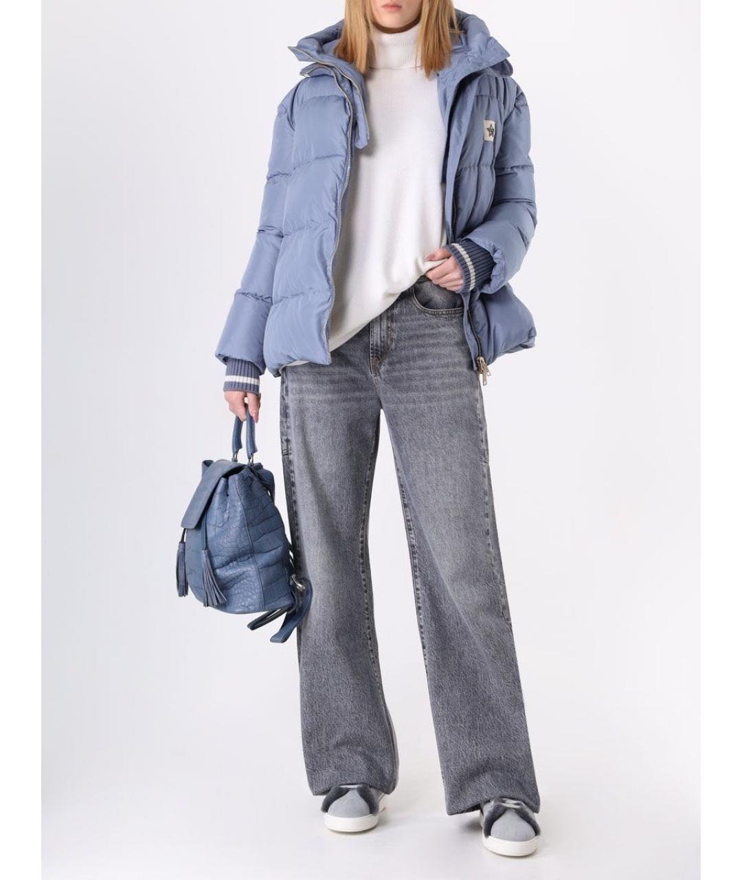 LORENA ANTONIAZZI Голубой полиэстеровый пуховик, фото 6