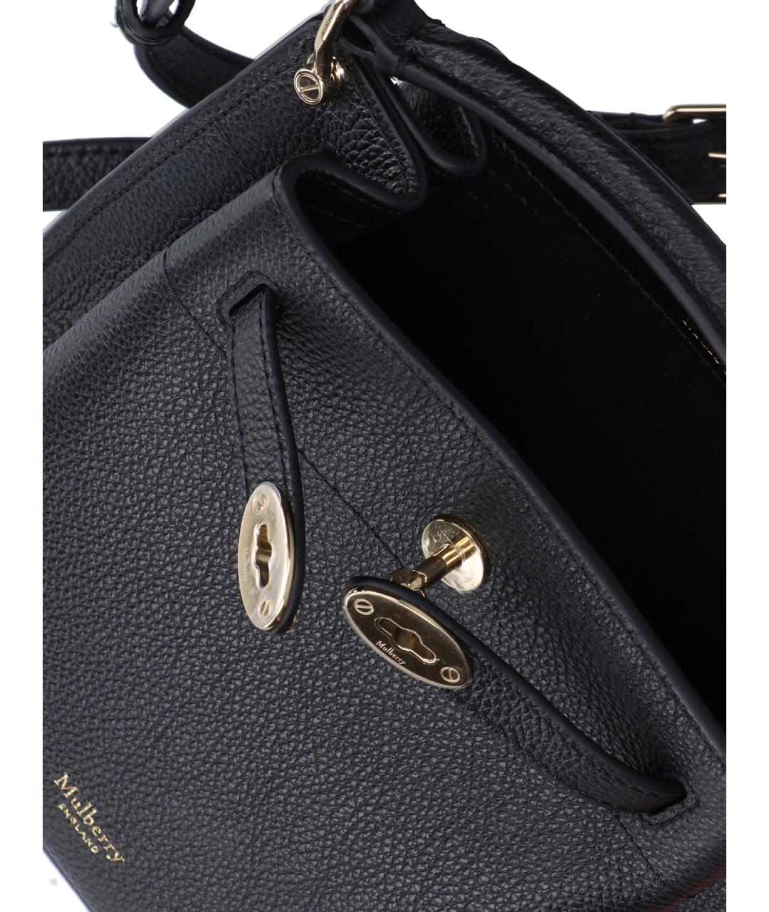 MULBERRY Черная кожаная сумка тоут, фото 4