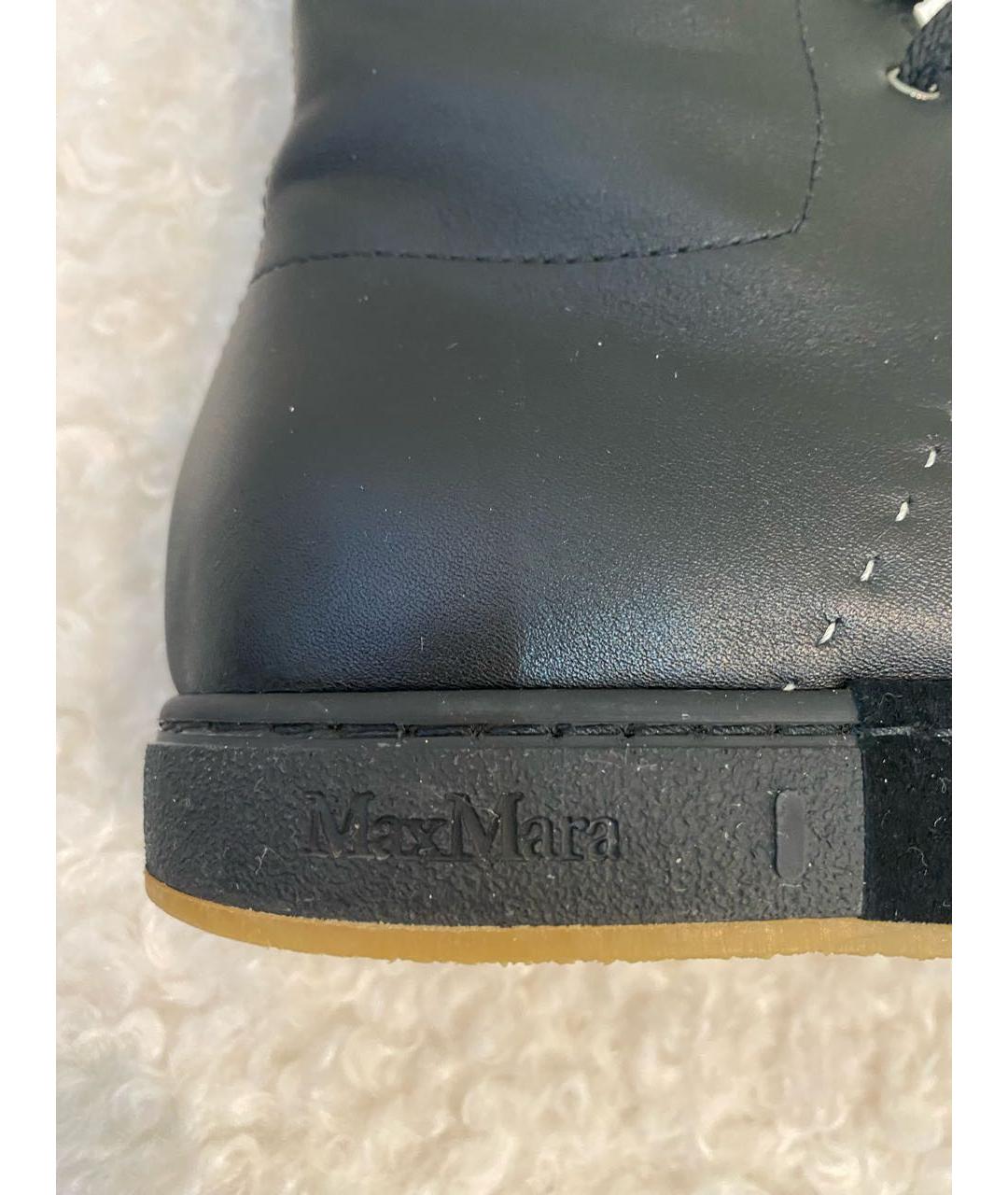MAX MARA Черные кожаные полусапоги, фото 7