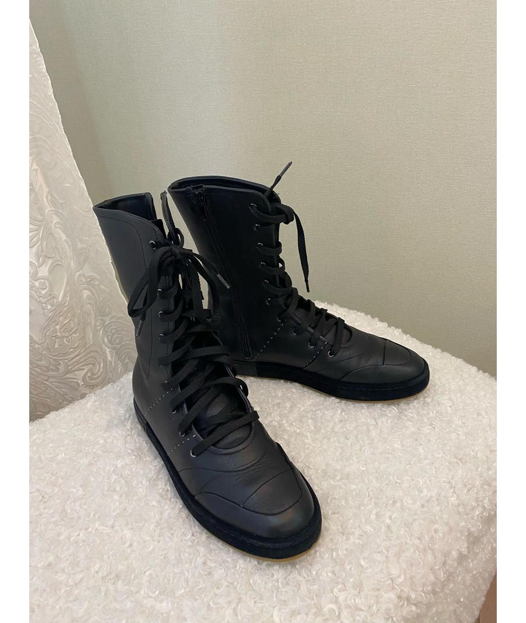 MAX MARA Черные кожаные полусапоги, фото 5