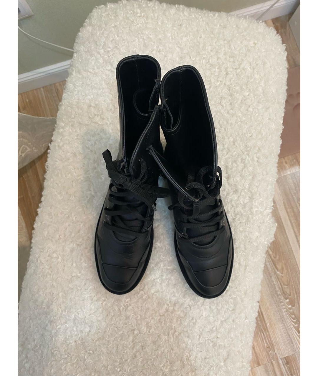 MAX MARA Черные кожаные полусапоги, фото 3