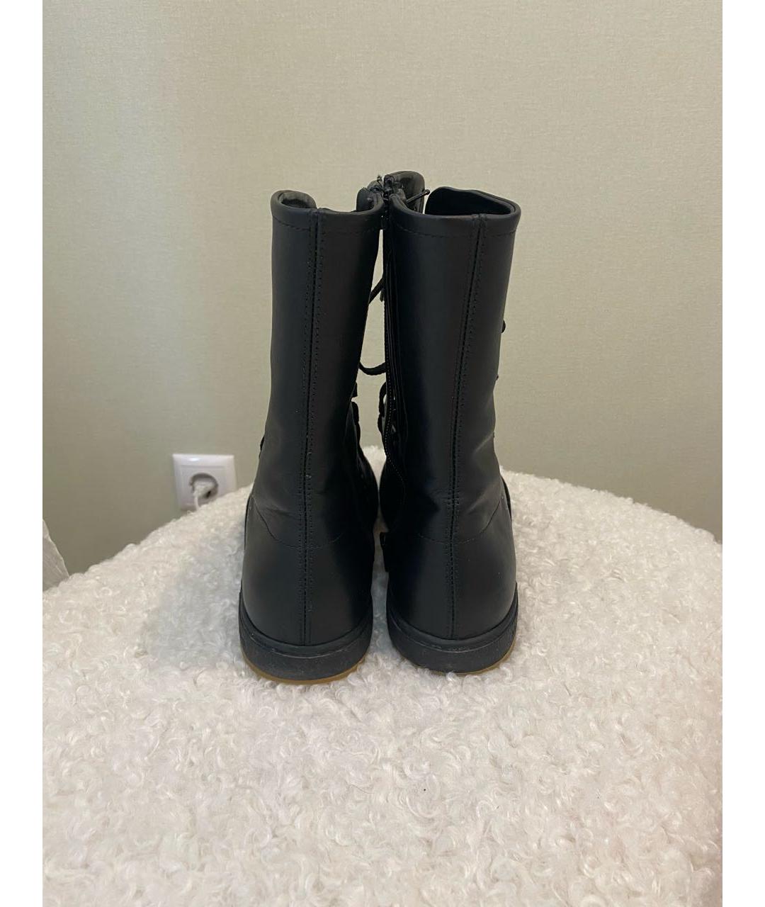 MAX MARA Черные кожаные полусапоги, фото 4