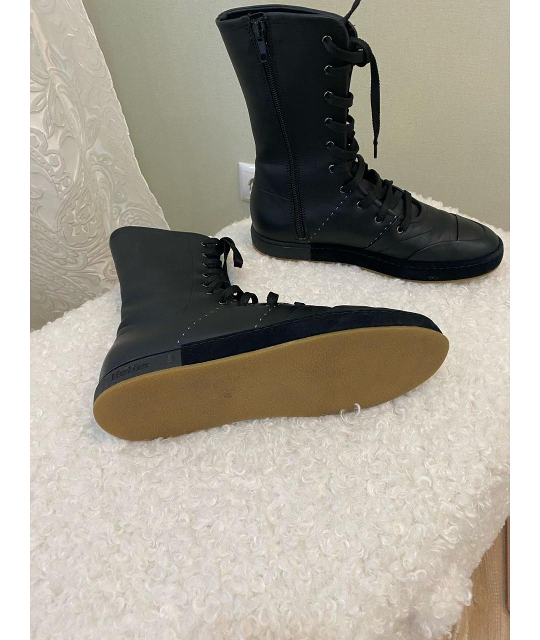 MAX MARA Черные кожаные полусапоги, фото 6