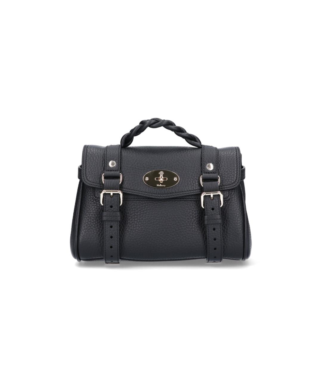 MULBERRY Черная кожаная сумка с короткими ручками, фото 1