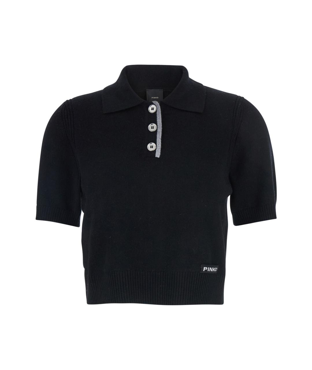 PINKO Черная шерстяная футболка, фото 1