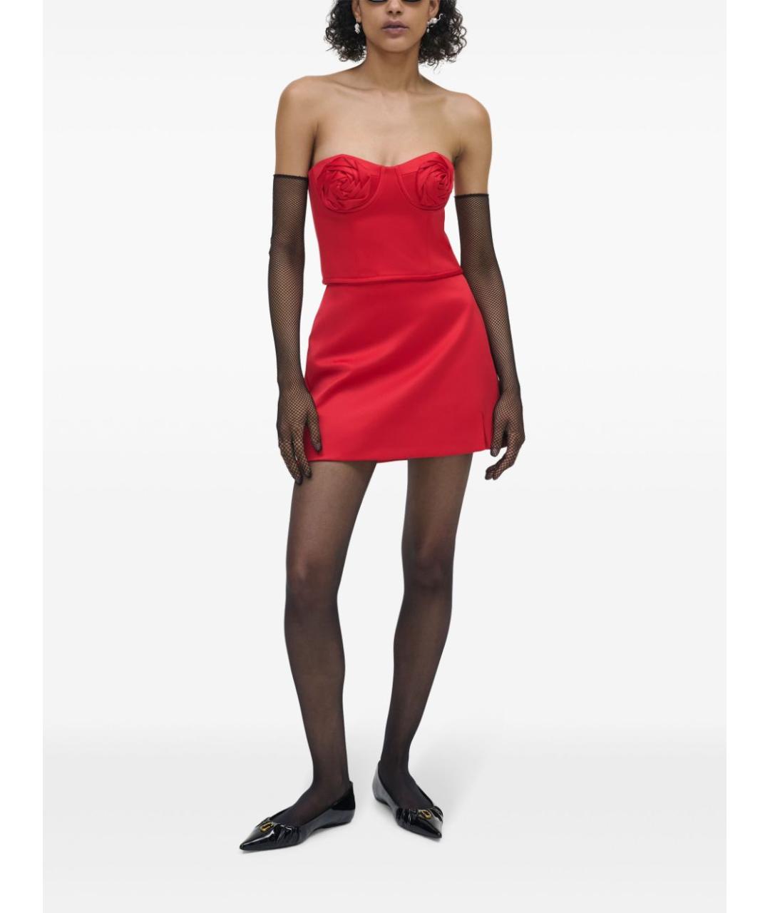 MARC JACOBS Красная полиэстеровая юбка мини, фото 5