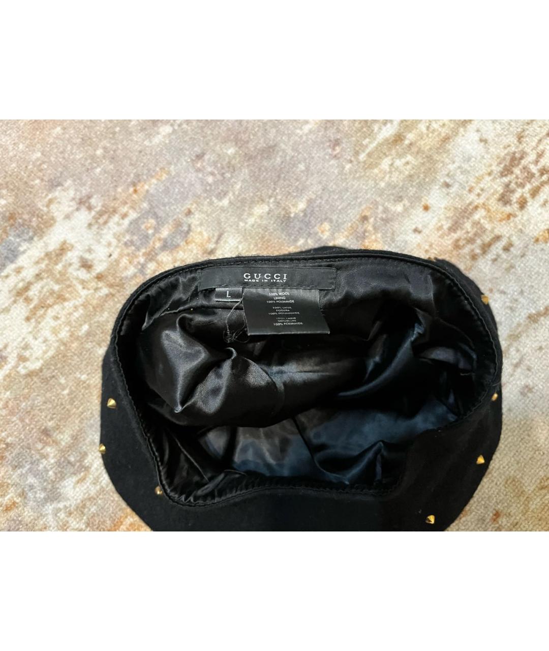 GUCCI Черная шерстяная шляпа, фото 6