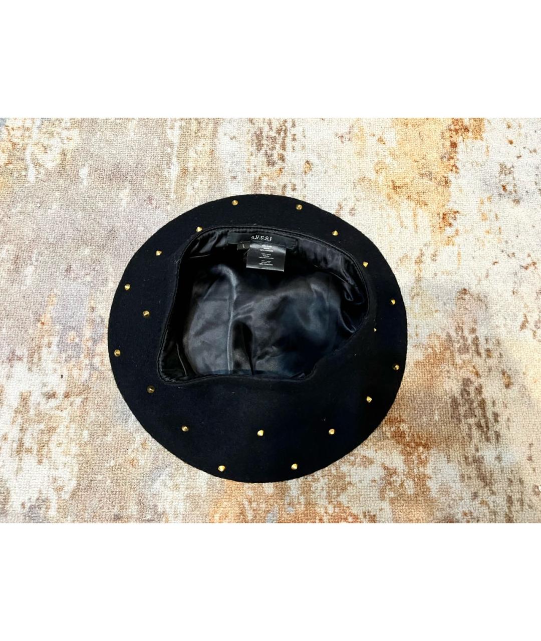 GUCCI Черная шерстяная шляпа, фото 5