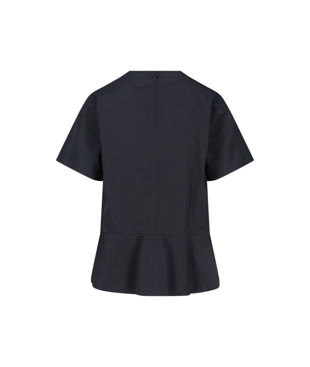 SACAI Черная хлопковая футболка, фото 2