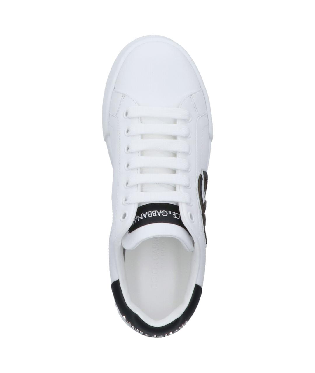 DOLCE&GABBANA Белые кожаные кеды, фото 5