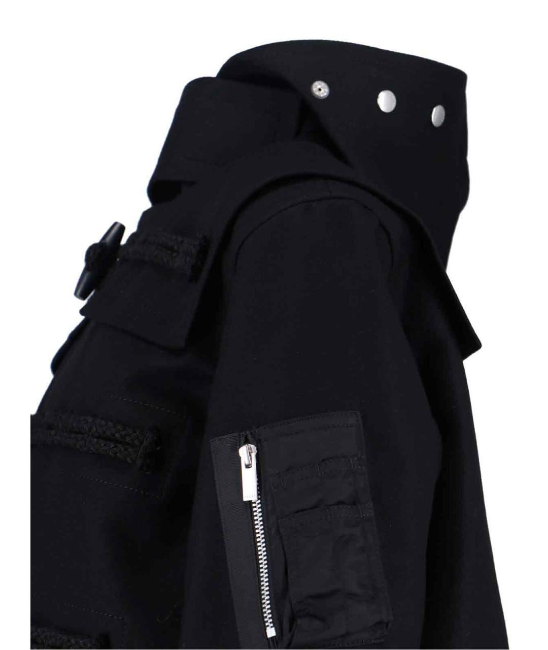 SACAI Черная шерстяная куртка, фото 3