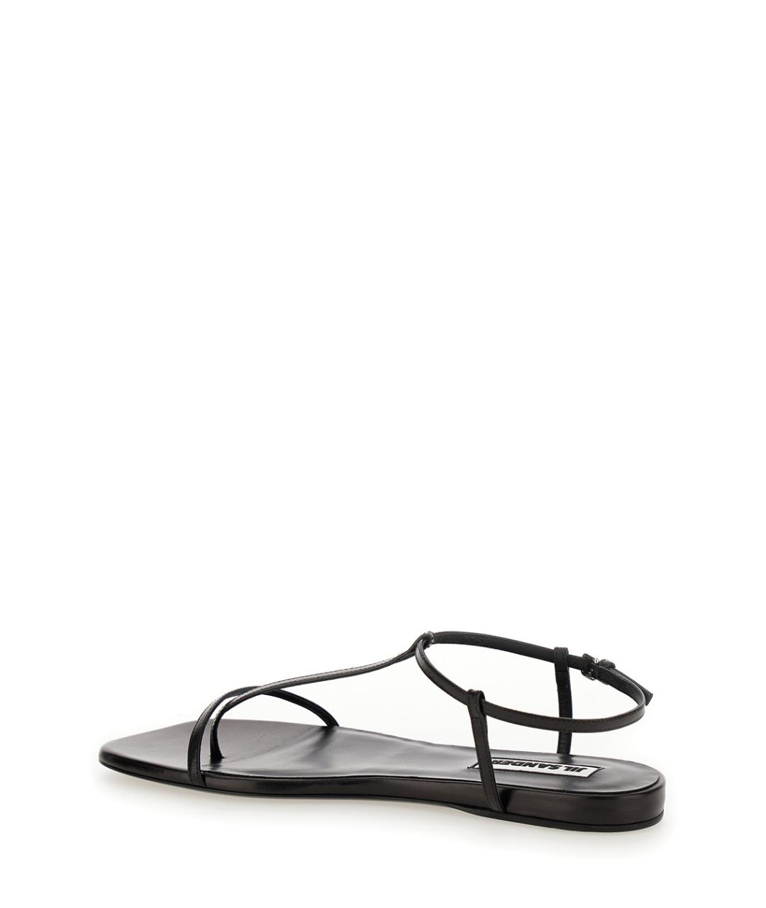 JIL SANDER Черные кожаные балетки, фото 2