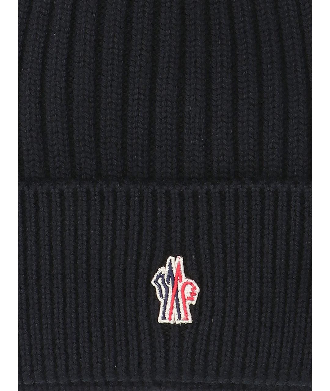 MONCLER GRENOBLE Черная шерстяная шапка, фото 3